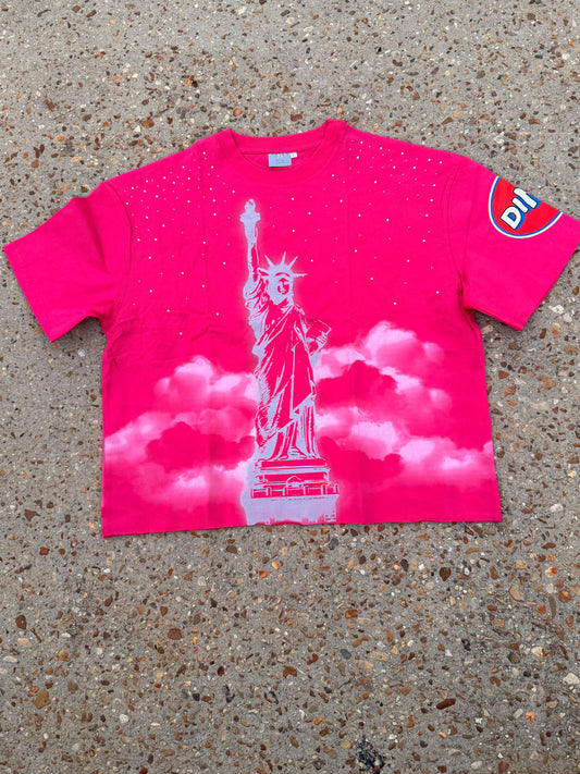 Pink Cropped Tee