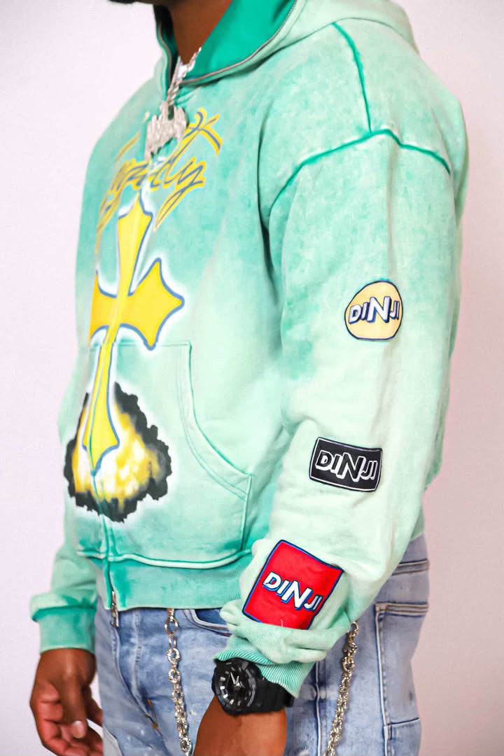 Dinji “Loyalty Over Everything” Crop Jacket