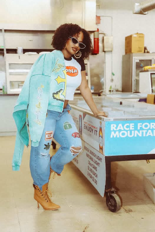 Dinji “Loyalty Over Everything” Crop Jacket